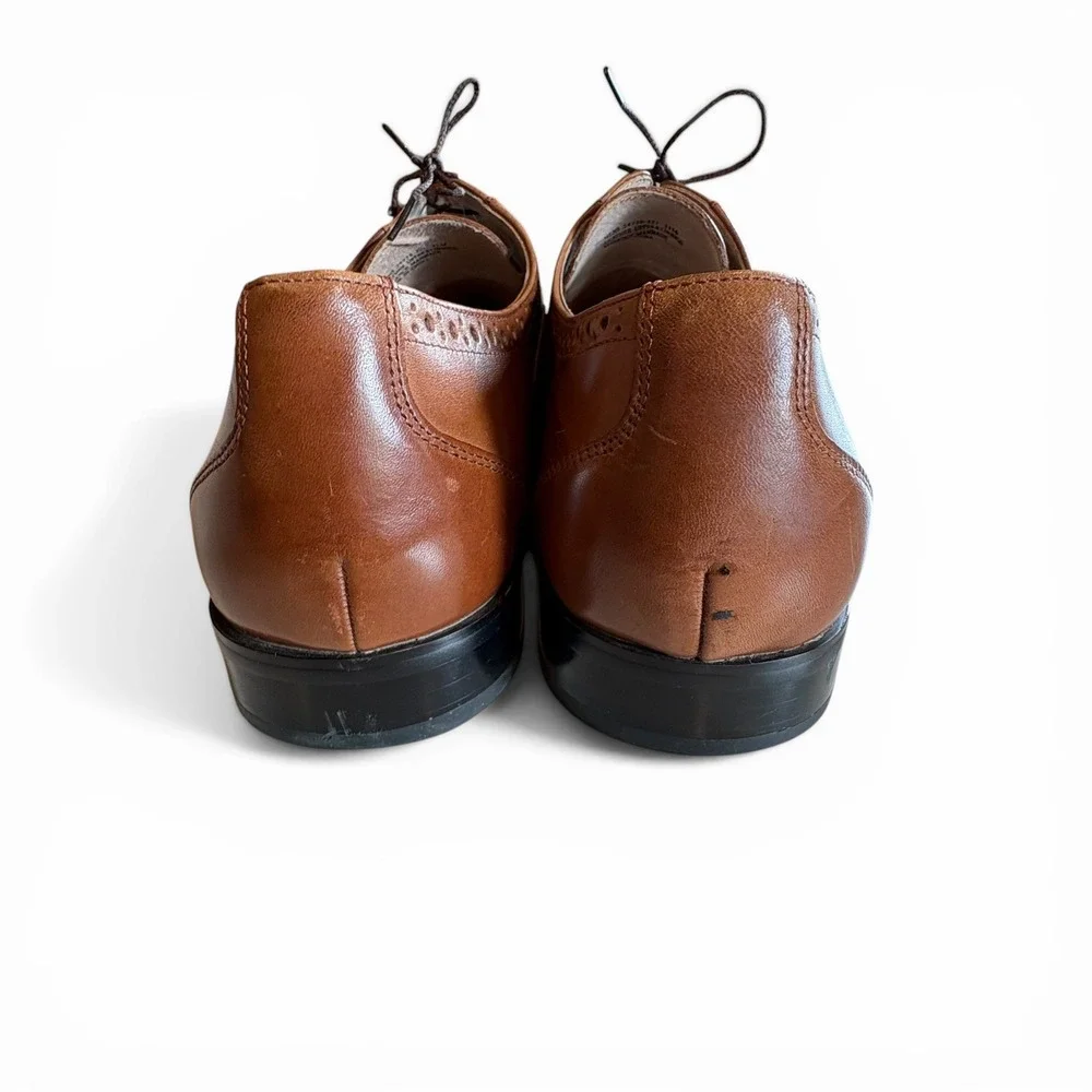 Stacy Adams Wingtip Oxford‎ Dress Shoes Men's 11 Brown Leather Brogue Lace Up